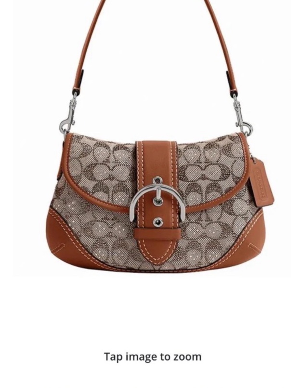 ISO coach Crystal jacquard soho flap shoulder bag